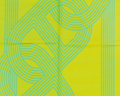 Hermes Beach Towel Pareo - Circuit 24 Chaine D Ancres - Lime Yellow - 132x167cm 100% Cotton Chevron Embroid - New - 2510111722