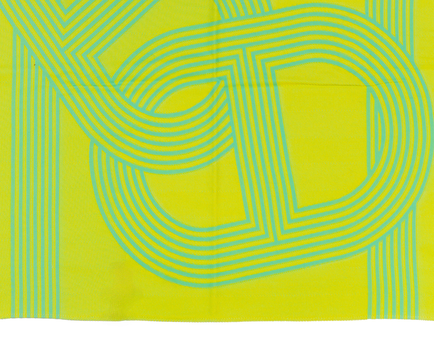 Hermes Beach Towel Pareo - Circuit 24 Chaine D Ancres - Lime Yellow - 132x167cm 100% Cotton Chevron Embroid - New - 2510111722