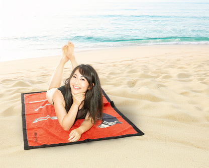 Hermes Beach Towel - Robacar a Cheval Black Red - Cotton NWCTS 2403301652