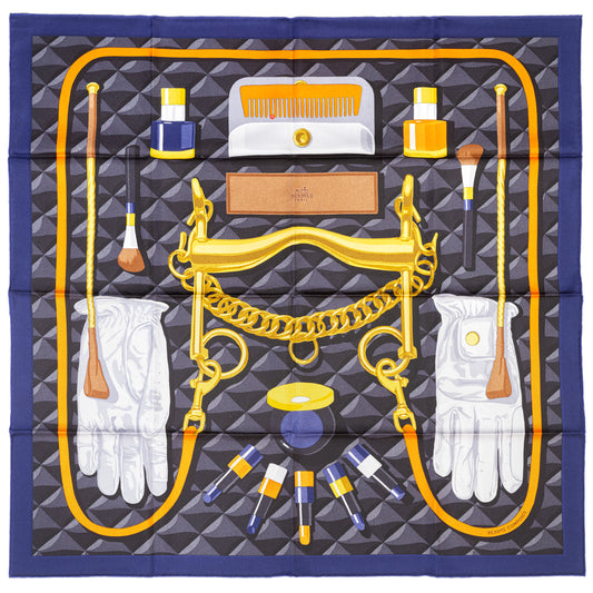 Hermes Silk Scarf Beauté Composée - Caban Orange Gris - New With Tag