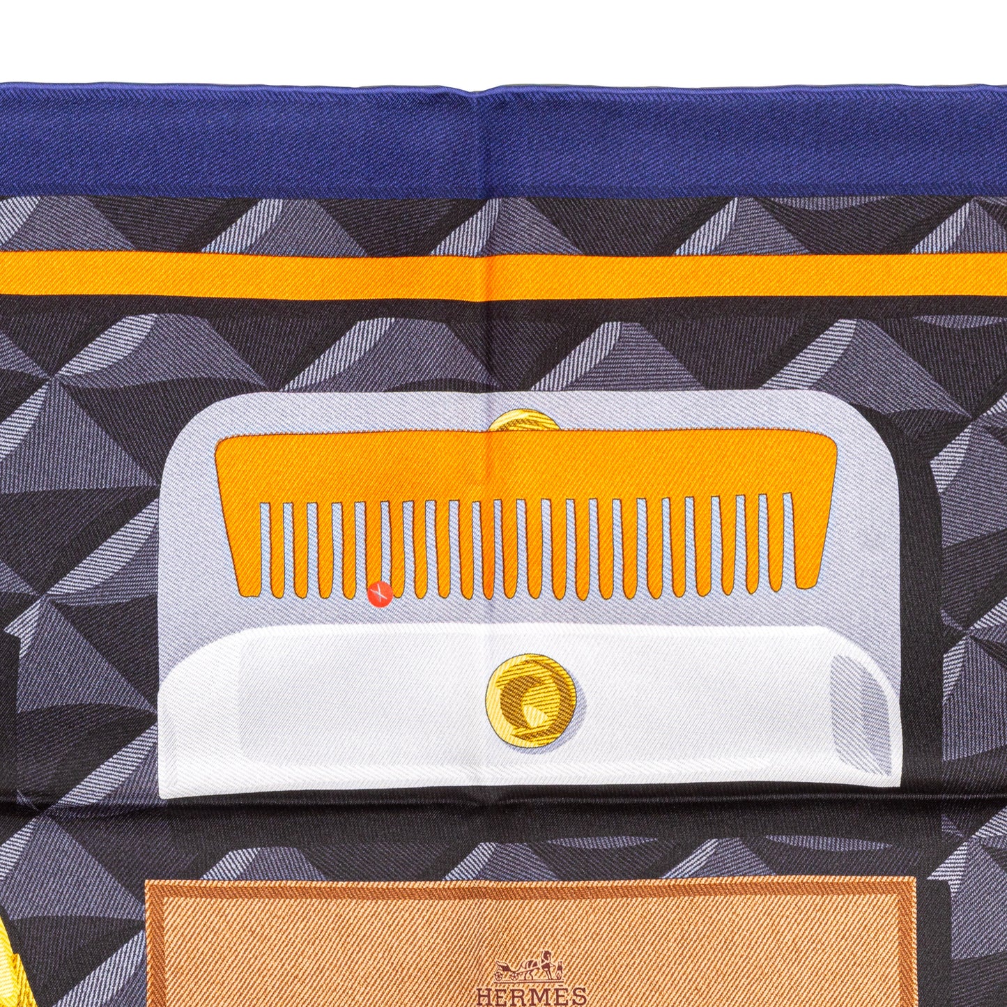 Hermes Silk Scarf Beauté Composée - Caban Orange Gris - New With Tag