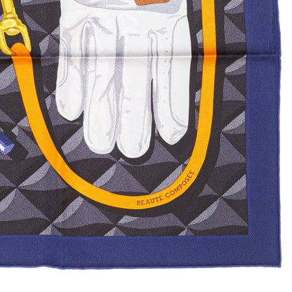 Hermes Silk Scarf Beauté Composée - Caban Orange Gris - New With Tag