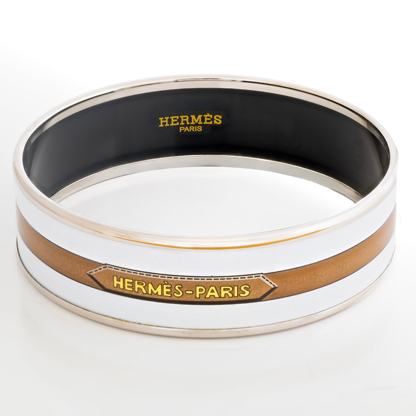 Hermes Bracelet Belt Motif Bracelet - ESP - 65-19mm - Blanc Caramel New