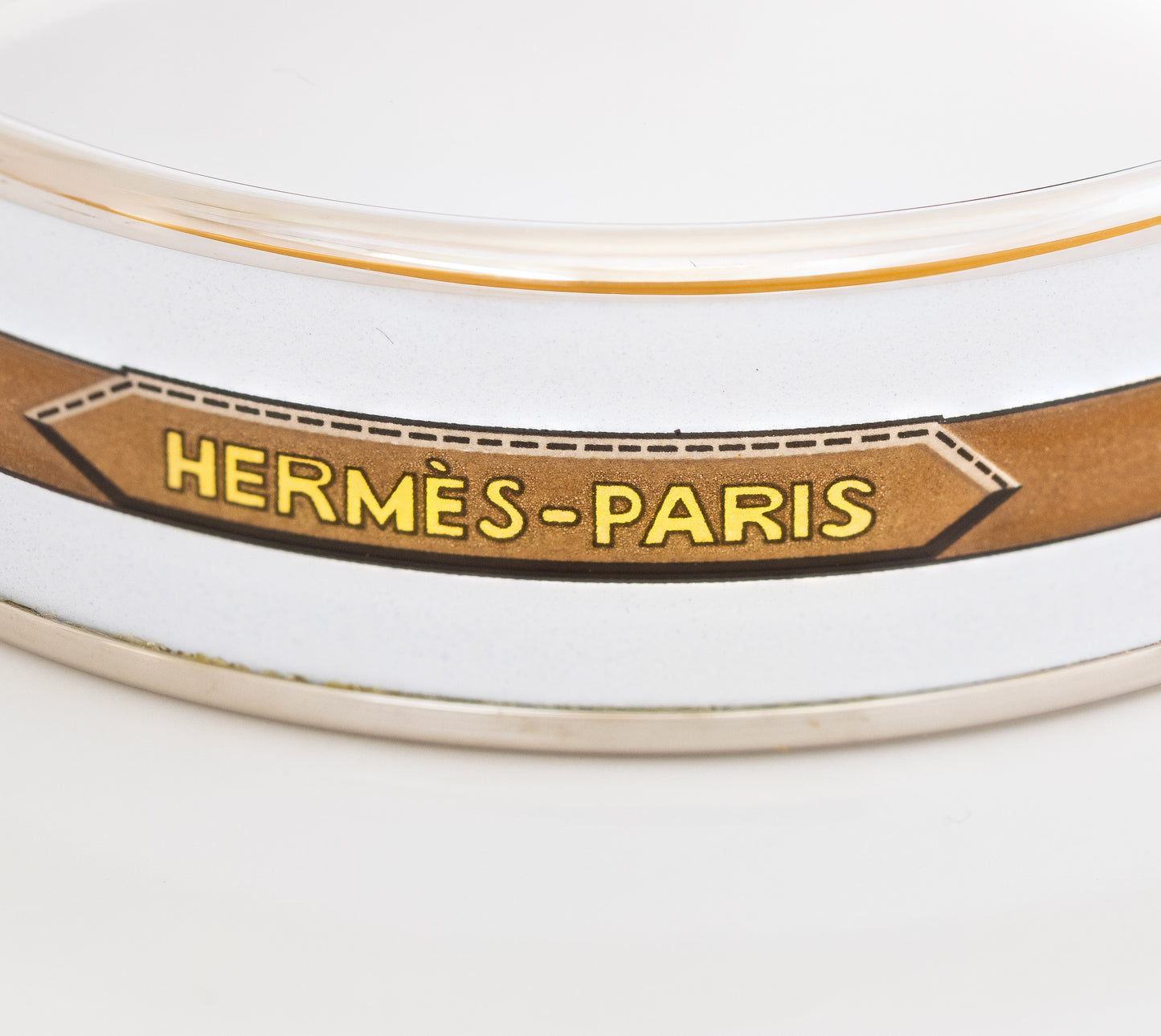 Hermes Bracelet Belt Motif Bracelet - ESP - 65-19mm - Blanc Caramel New
