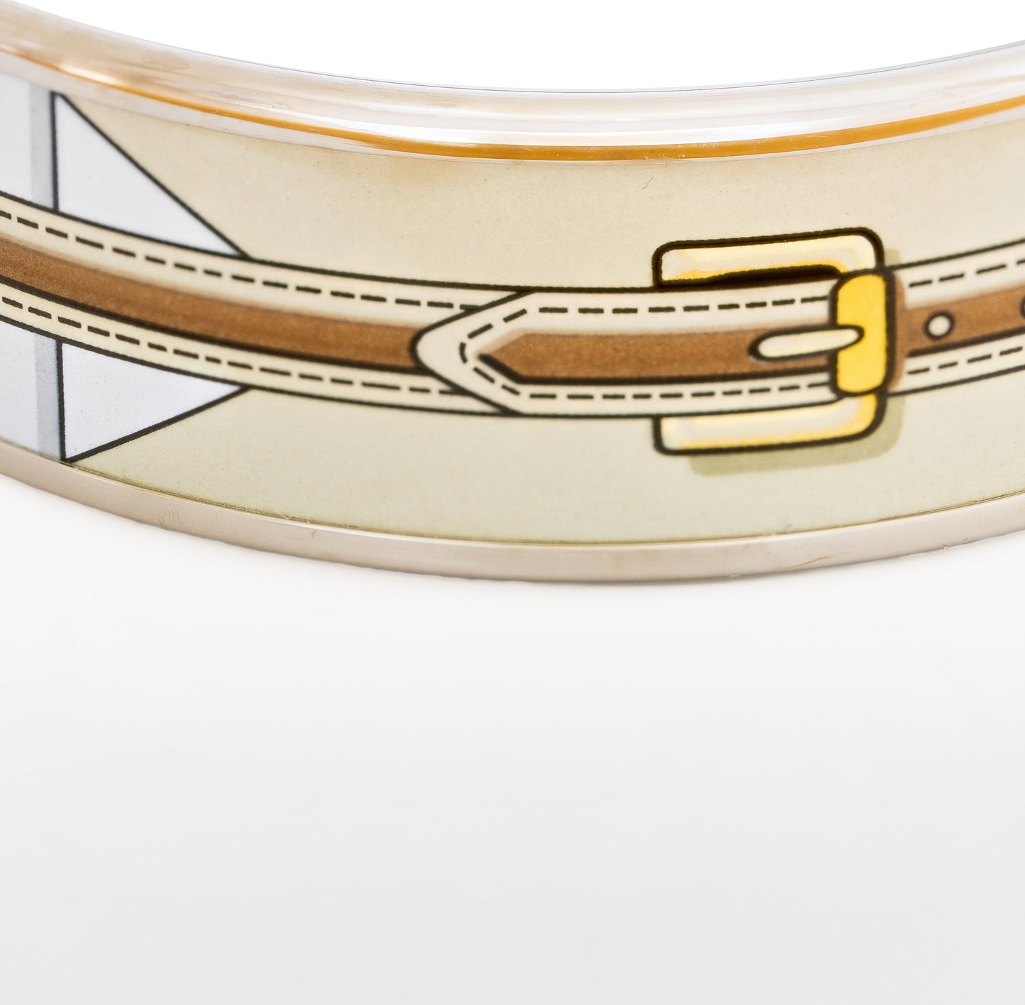 Hermes Bracelet Belt Motif Bracelet - ESP - 65-19mm - Blanc Caramel New