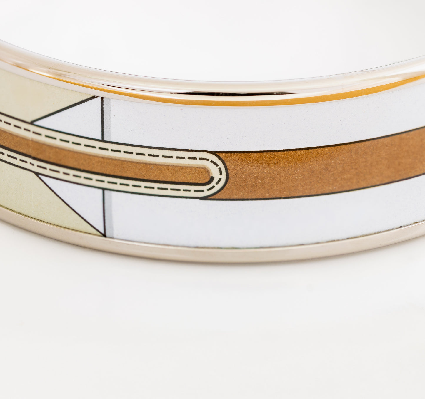 Hermes Bracelet Belt Motif Bracelet - ESP - 65-19mm - Blanc Caramel New