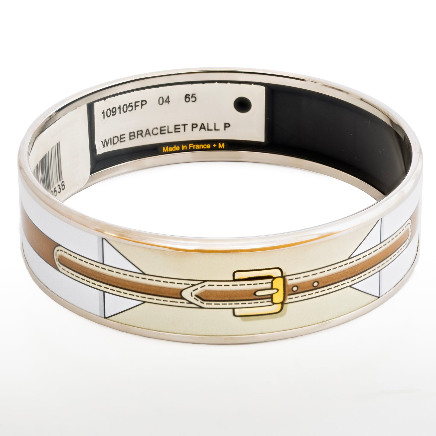 Hermes Bracelet Belt Motif Bracelet - ESP - 65-19mm - Blanc Caramel New