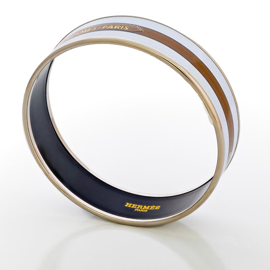 Hermes Bracelet Belt Motif Bracelet - ESP - 65-19mm - Blanc Caramel New