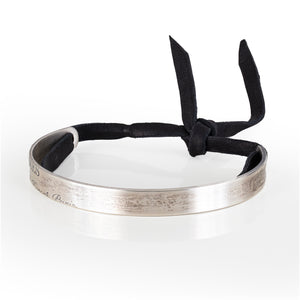 Bracelet Cartouche H - Solid Silver 925 - Veau Leather - 65-8mm - NWOTS 2402102101