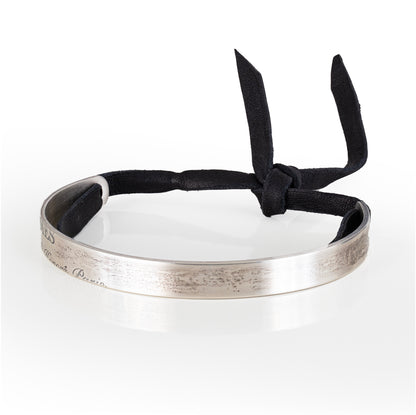 Bracelet Cartouche H - Solid Silver 925 - Veau Leather - 65-8mm - NWOTS 2402102101