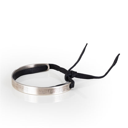 Bracelet Cartouche H - Solid Silver 925 - Veau Leather - 65-8mm - NWOTS 2402102101