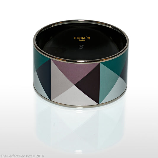 Hermes Bracelet Clous en Trompe l'Oeil - 65-36mm - Mineral - Enamel Silver Plated - NWOTS - 1312181934