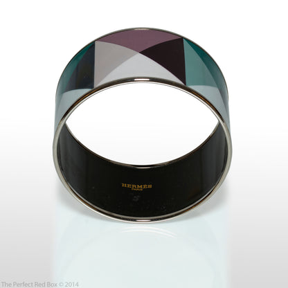 Hermes Bracelet Clous en Trompe l'Oeil - 65-36mm - Mineral - Enamel Silver Plated - NWOTS - 1312181934