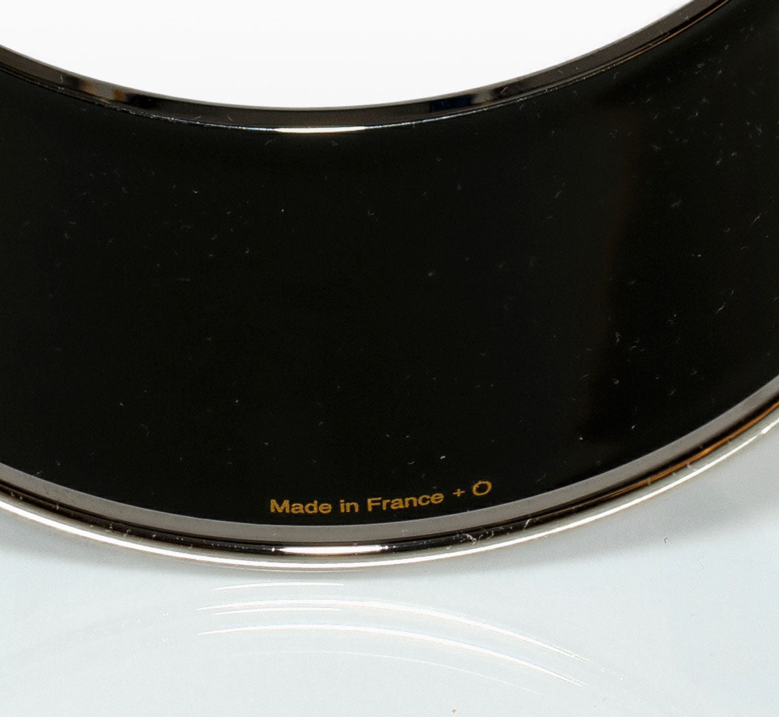 Hermes Bracelet Clous en Trompe l'Oeil - 65-36mm - Mineral - Enamel Silver Plated - NWOTS - 1312181934