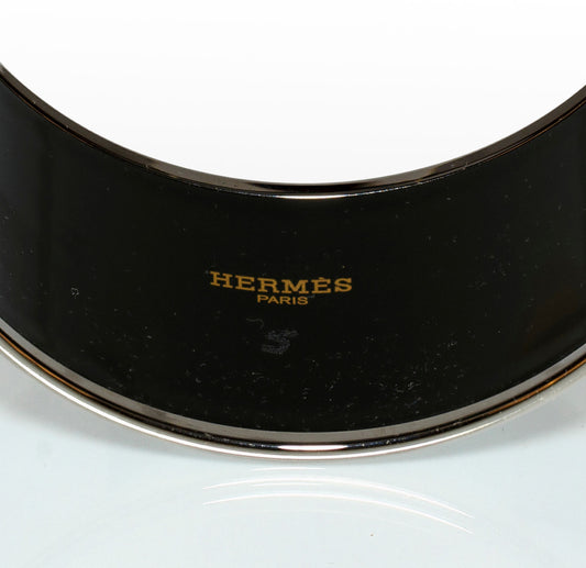 Hermes Bracelet Clous en Trompe l'Oeil - 65-36mm - Mineral - Enamel Silver Plated - NWOTS - 1312181934