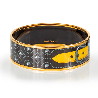 Hermes Bracelet Colliers de Chiens - EGP - 65-20mm Black Grey Yellow - NWOTS - 2311191805