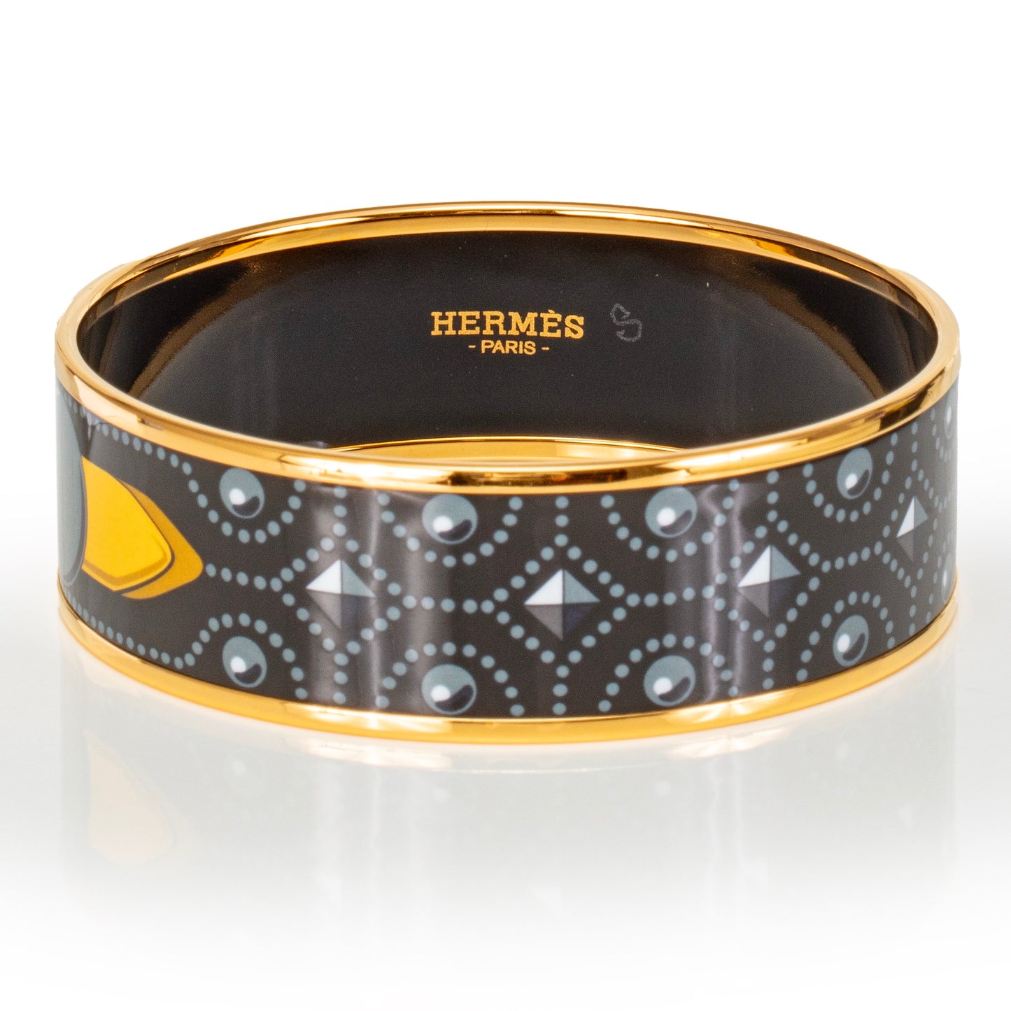 Hermes Bracelet Colliers de Chiens - EGP - 65-20mm Black Grey Yellow - NWOTS - 2311191805