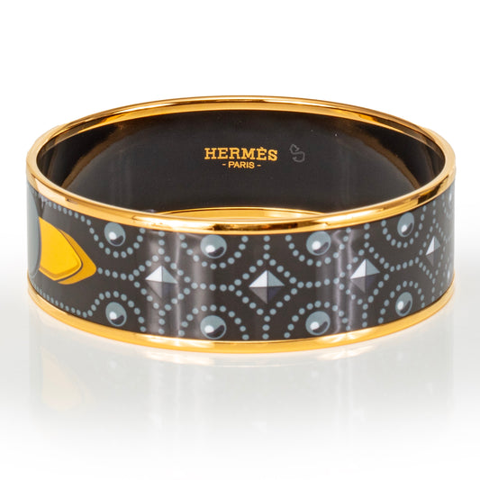 Hermes Bracelet Colliers de Chiens - EGP - 65-20mm Black Grey Yellow - NWOTS - 2311191805