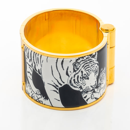 Hermes Bracelet Tendresse Feline Tattoo - EGP - White Black - New