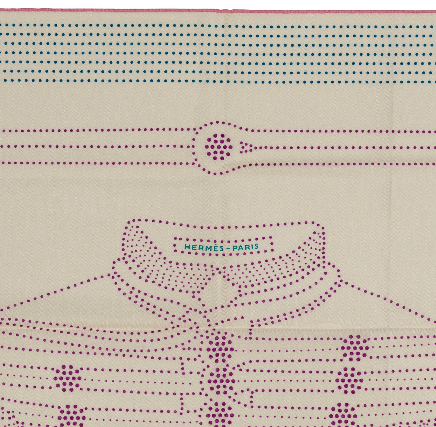 Hermès Shawl Brandebourgs Points - CS140 - Blanc Mauve Bleu - NWSTS - 2606131637