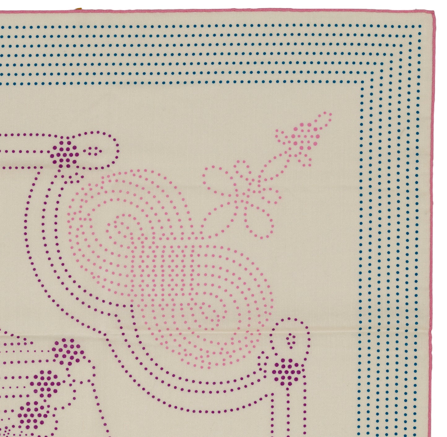 Hermès Shawl Brandebourgs Points - CS140 - Blanc Mauve Bleu - NWSTS - 2606131637