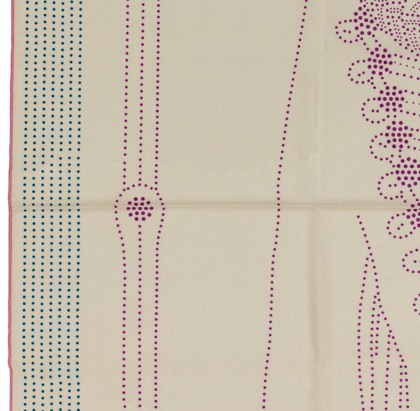 Hermès Shawl Brandebourgs Points - CS140 - Blanc Mauve Bleu - NWSTS - 2606131637