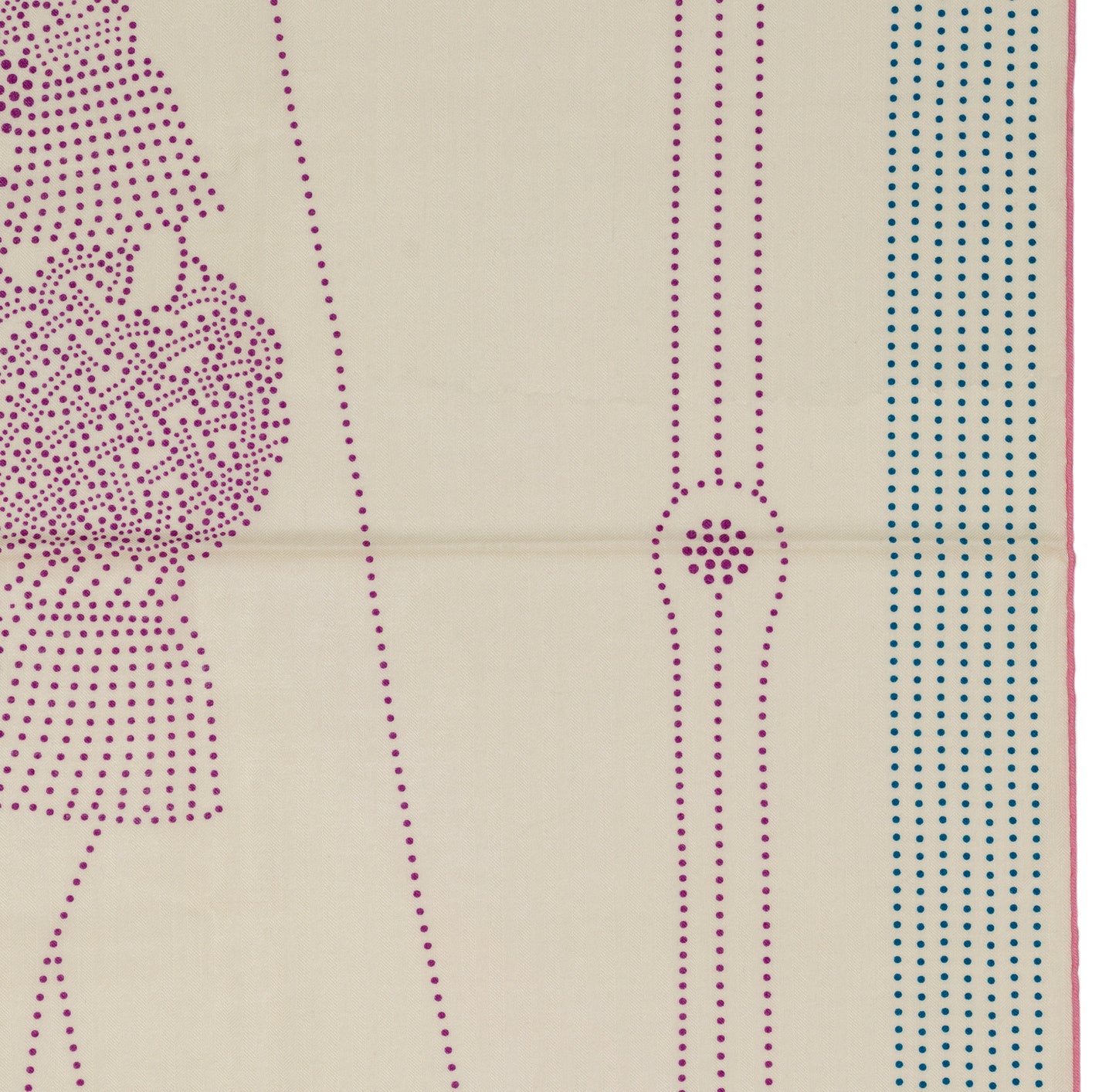 Hermès Shawl Brandebourgs Points - CS140 - Blanc Mauve Bleu - NWSTS - 2606131637