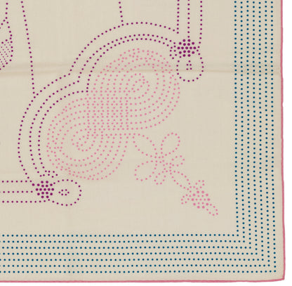 Hermès Shawl Brandebourgs Points - CS140 - Blanc Mauve Bleu - NWSTS - 2606131637