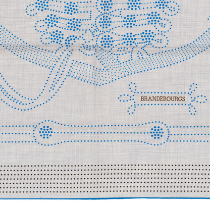 Hermès Shawl Brandebourgs Points - CS140 - Gris Chine Bleu Noir - NWSTS - 2606131632