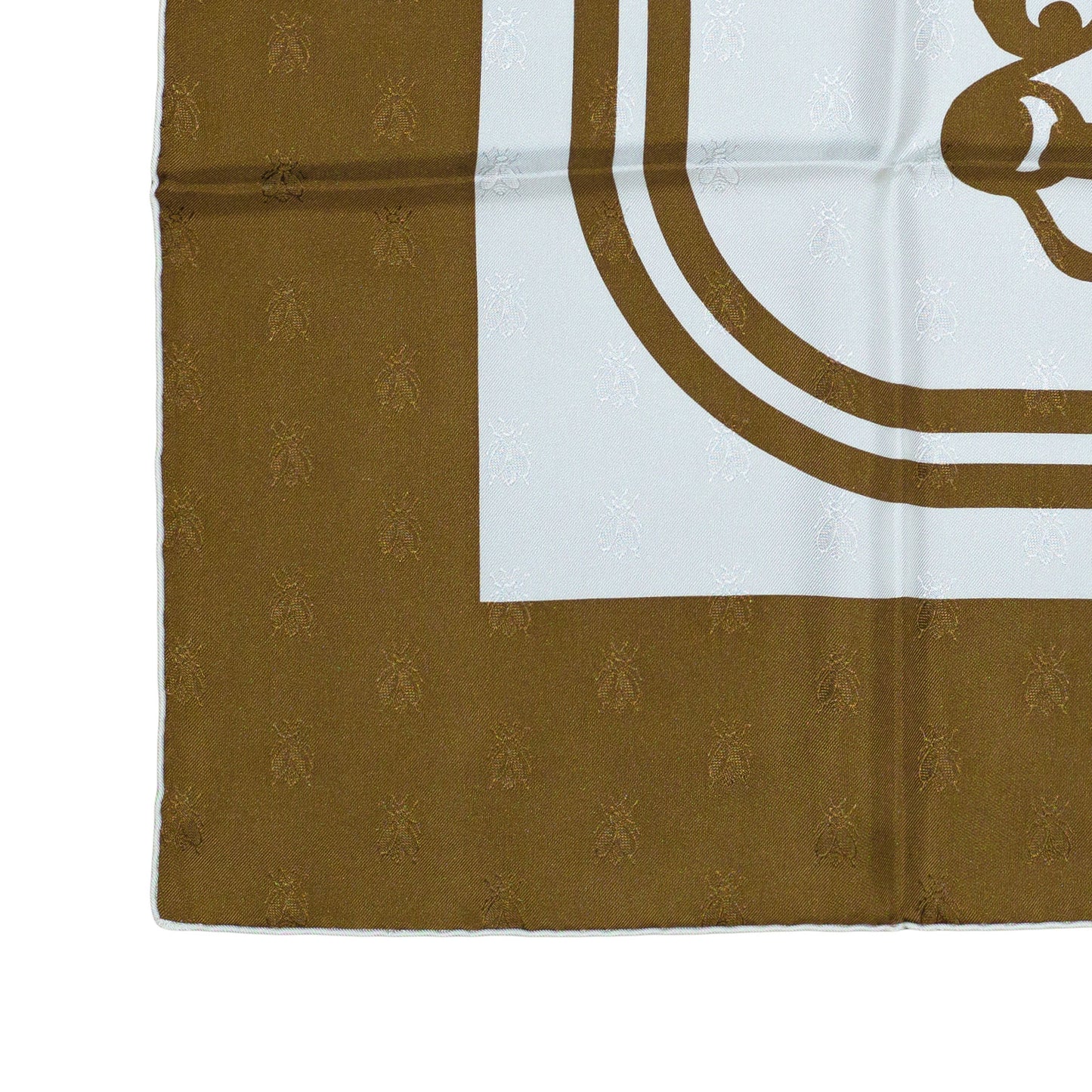 Hermes Scarf Bride De Gala Quadri Tattoo Jacquard Yellow White brown - NWCT RARE - 2404281434