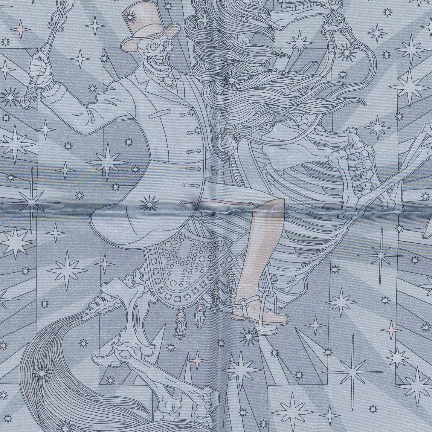Hermes Scarf 90 C’est la Fête – Kaki – Anthracite – Gris – Double Face – NWSTS - 2508161537