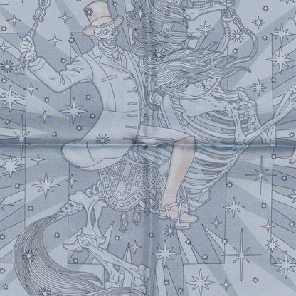 Hermes Scarf 90 C’est la Fête – Kaki – Anthracite – Gris – Double Face – NWSTS - 2508161537
