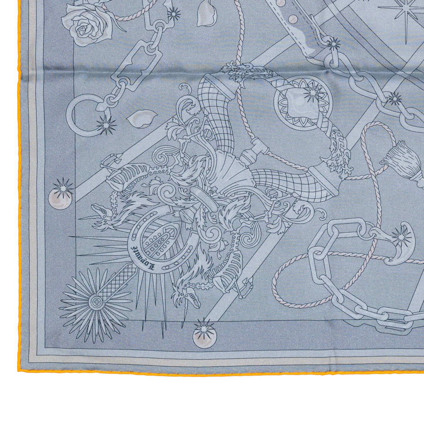 Hermes Scarf 90 C’est la Fête – Kaki – Anthracite – Gris – Double Face – NWSTS - 2508161537