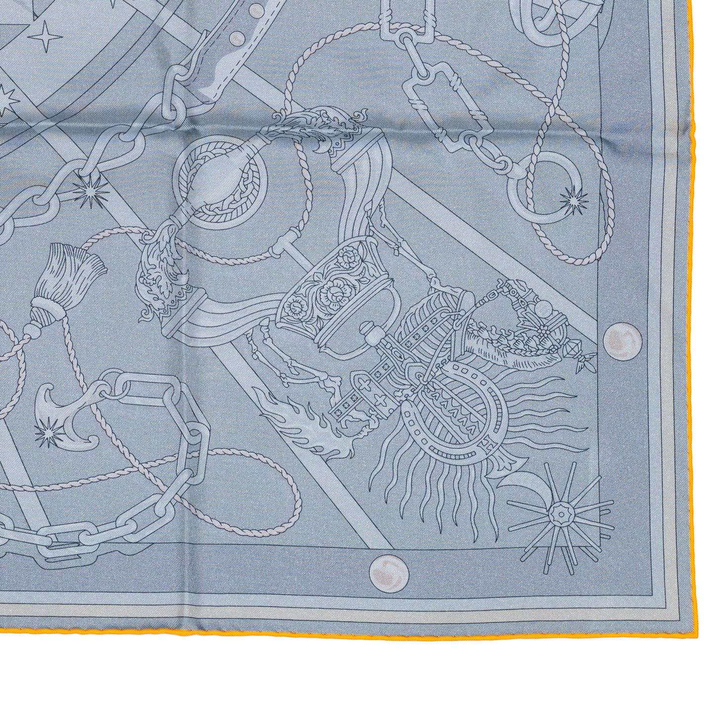 Hermes Scarf 90 C’est la Fête – Kaki – Anthracite – Gris – Double Face – NWSTS - 2508161537