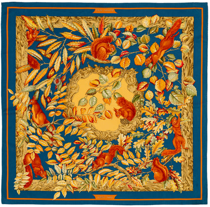 Hermes Scarf Casse Noisette – Bleu pétrole Marron Vert – Mint Care Tag