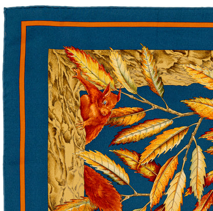 Hermes Scarf Casse Noisette – Bleu pétrole Marron Vert – Mint Care Tag
