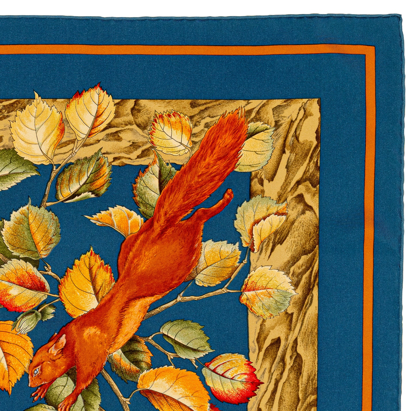 Hermes Scarf Casse Noisette – Bleu pétrole Marron Vert – Mint Care Tag