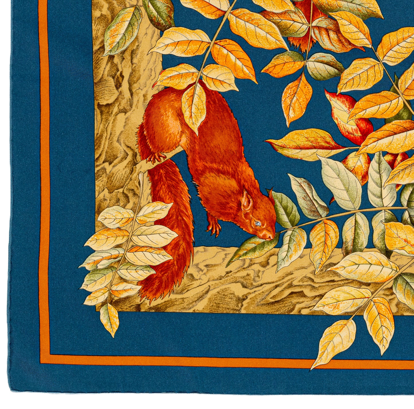 Hermes Scarf Casse Noisette – Bleu pétrole Marron Vert – Mint Care Tag