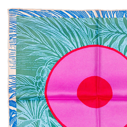 Hermes Scarf 90 Cavalier En Formes - Rose Vif Bleu Vert - NWST - 2601291217