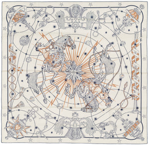 Hermès Shawl Chorus Stellarum - CS140 - Blanc Marine Beige - New Store Tag