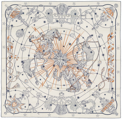 Hermès Shawl Chorus Stellarum - CS140 - Blanc Marine Beige - New Store Tag