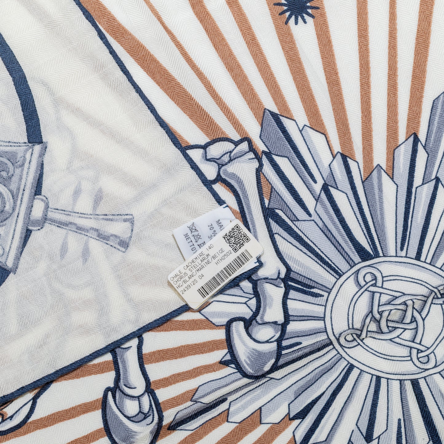 Hermès Shawl Chorus Stellarum - CS140 - Blanc Marine Beige - New Store Tag