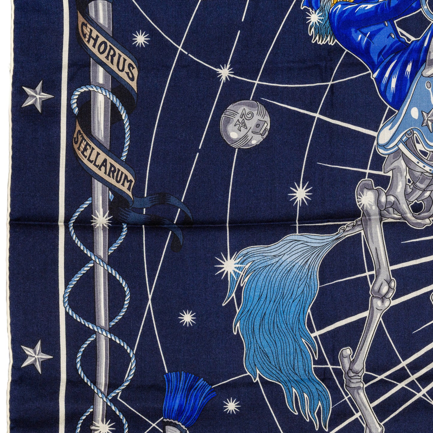 Hermès Shawl Chorus Stellarum - CS140 - Marine Indigo Blanc - New Store Tag