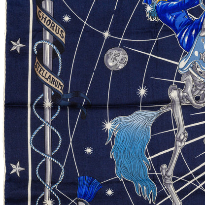 Hermès Shawl Chorus Stellarum - CS140 - Marine Indigo Blanc - New Store Tag
