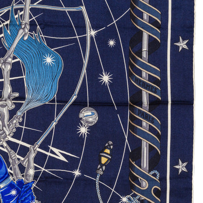 Hermès Shawl Chorus Stellarum - CS140 - Marine Indigo Blanc - New Store Tag