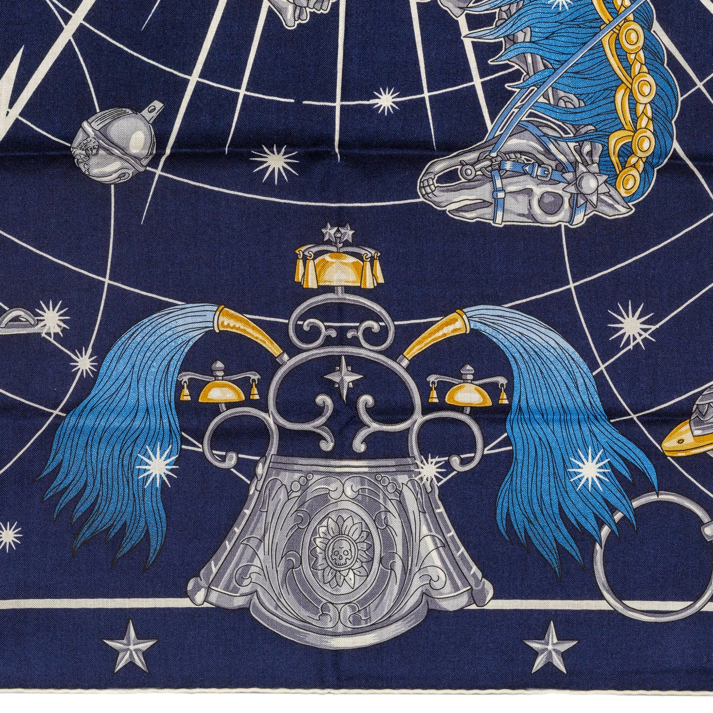 Hermès Shawl Chorus Stellarum - CS140 - Marine Indigo Blanc - New Store Tag