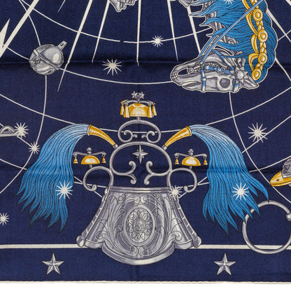 Hermès Shawl Chorus Stellarum - CS140 - Marine Indigo Blanc - New Store Tag