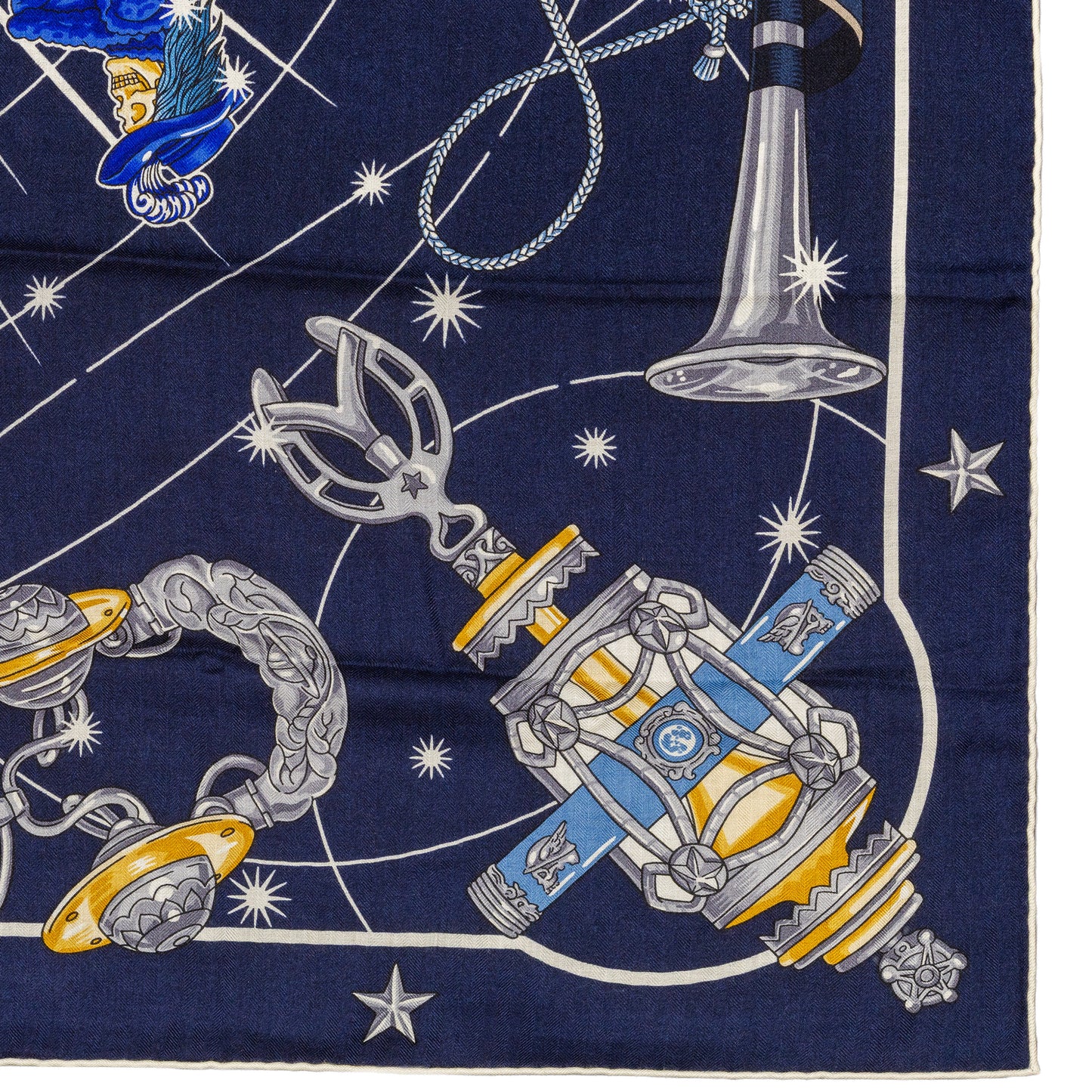 Hermès Shawl Chorus Stellarum - CS140 - Marine Indigo Blanc - New Store Tag