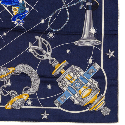 Hermès Shawl Chorus Stellarum - CS140 - Marine Indigo Blanc - New Store Tag