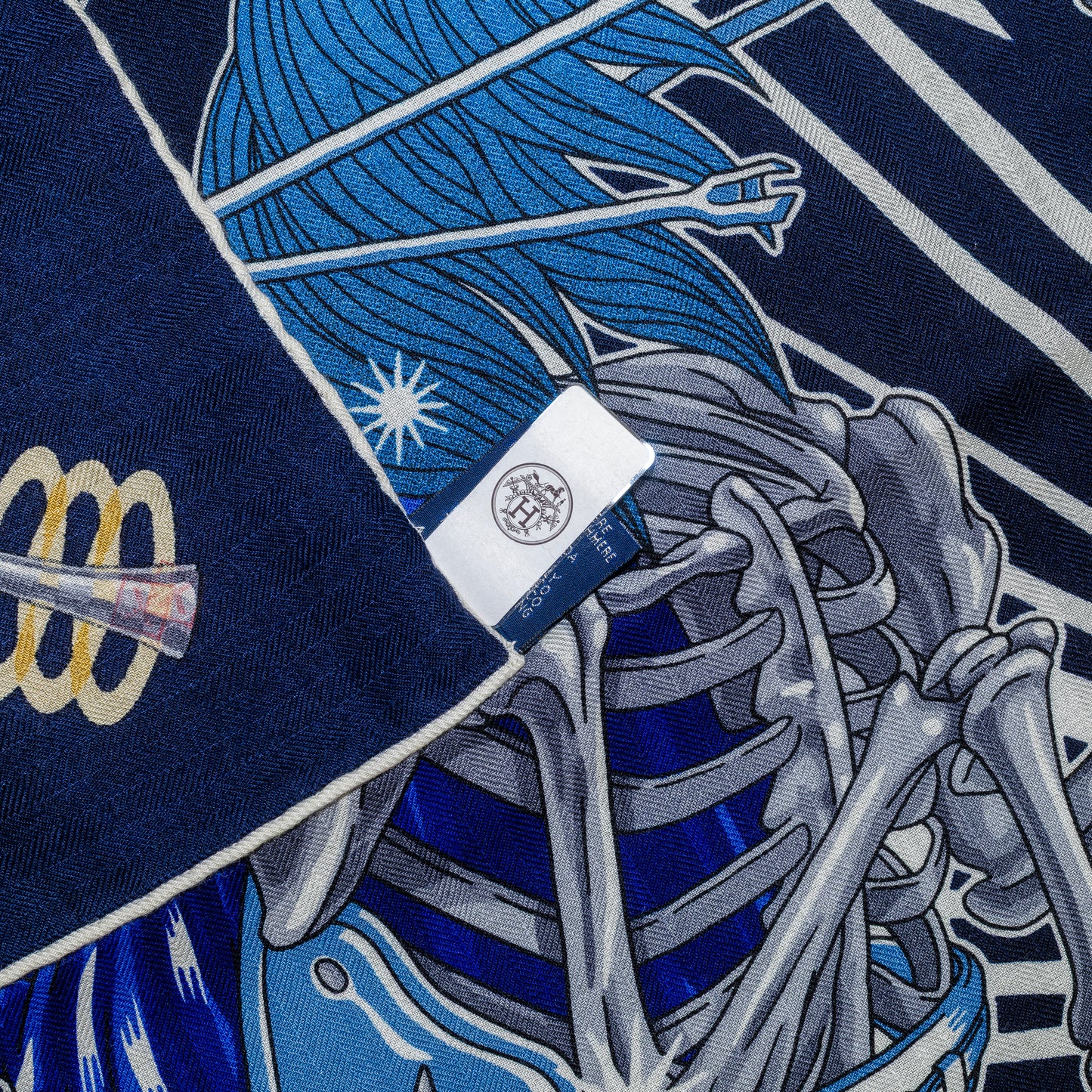 Hermès Shawl Chorus Stellarum - CS140 - Marine Indigo Blanc - New Store Tag